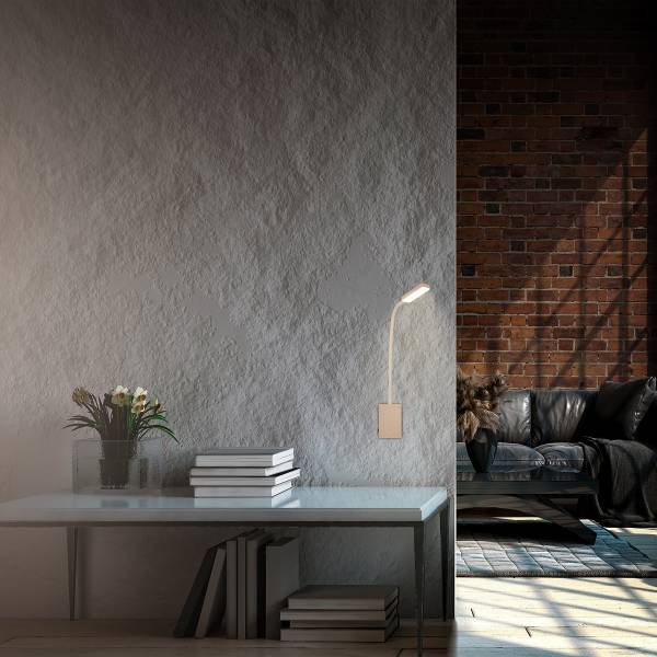 LED Wandleseleuchte Cielo - Polypropylen - Beige