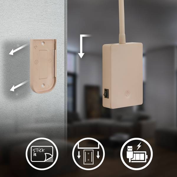 LED Wandleseleuchte Cielo - Polypropylen - Beige