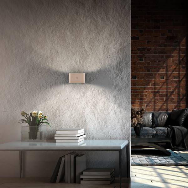 LED Wandleuchte Chet - Polypropylen - mit Sensor - Beige