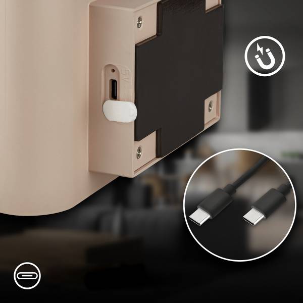 LED Wandleuchte Chet - Polypropylen - mit Sensor - Beige