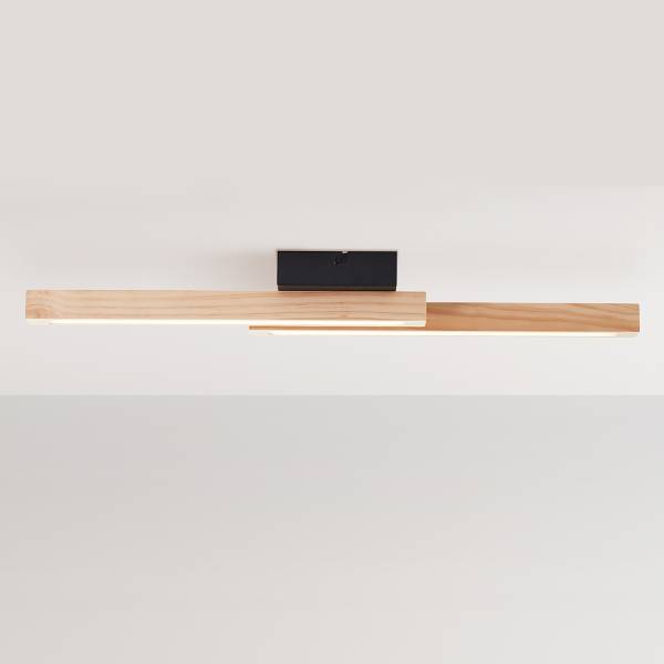 LED-Deckenleuchte Arion - Kiefer Teilmassiv / Stahl - 1-flammig
