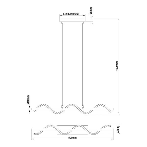 LED-Pendelleuchte Eunice - Silikon / Stahl - 1-flammig