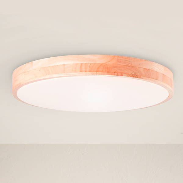 LED-Deckenleuchte Slimline - Polyacryl / Gummibaum Teilmassiv - 1-flammig