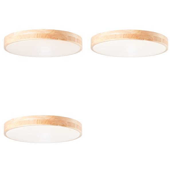 LED-Deckenleuchte Slimline - Polyacryl / Gummibaum Teilmassiv - 1-flammig