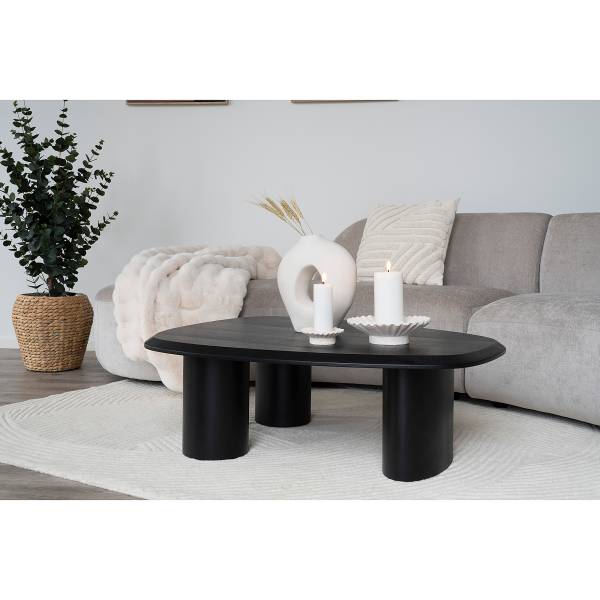 Furnierter Couchtisch Selorejo - Echtholzfurnier - Esche Schwarz