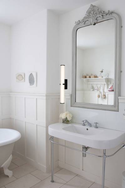 LED-Badleuchte Clamp - Stahl / Opalglas - Schwarz - Höhe: 63 cm