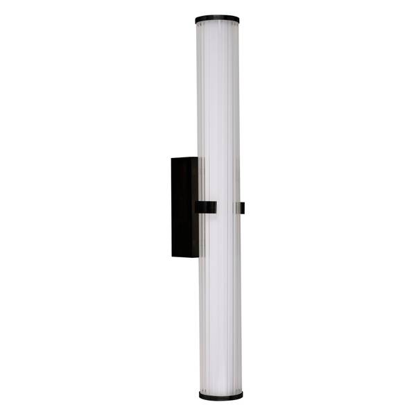 LED-Badleuchte Clamp - Stahl / Opalglas - Schwarz - Höhe: 63 cm