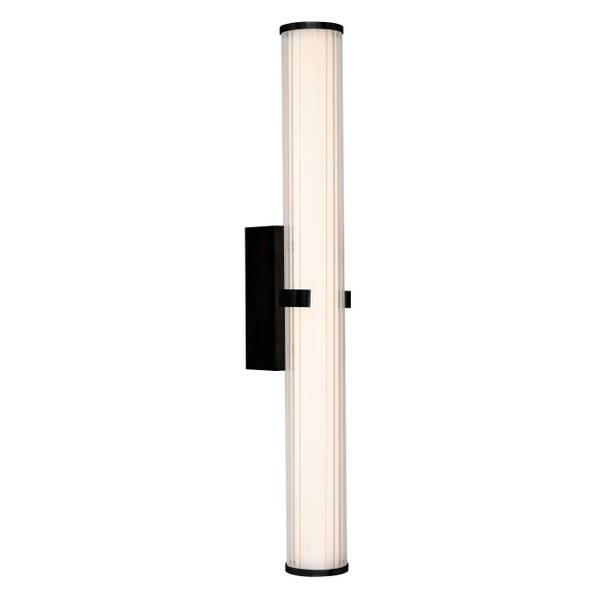 LED-Badleuchte Clamp - Stahl / Opalglas - Schwarz - Höhe: 63 cm