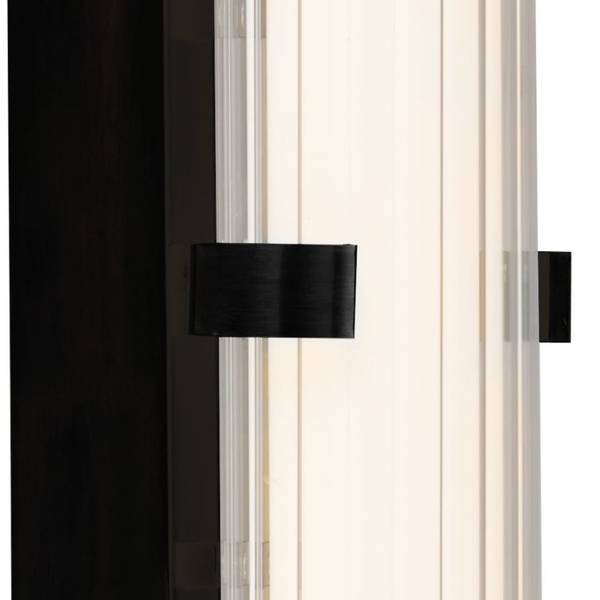 LED-Badleuchte Clamp - Stahl / Opalglas - Schwarz - Höhe: 63 cm