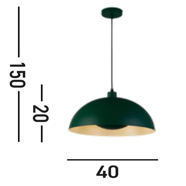 Pendelleuchte Mars - Stahl - 1-flammig - Dunkelgrün