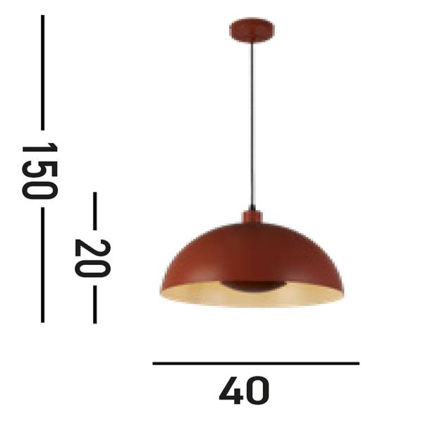 Pendelleuchte Mars - Stahl - 1-flammig - Orange