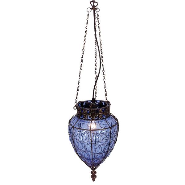 Pendelleuchte Orient Typ B - Farbglas / Eisen - 1-flammig