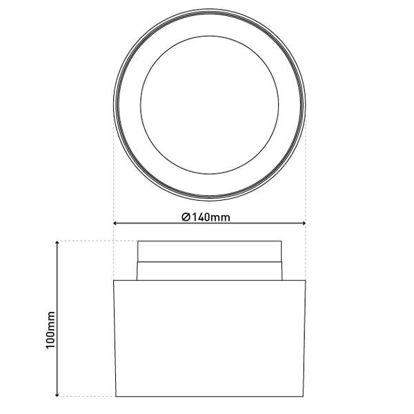 LED-Deckenleuchte Trimes - ABS - 1-flammig - Weiß - Durchmesser: 14 cm