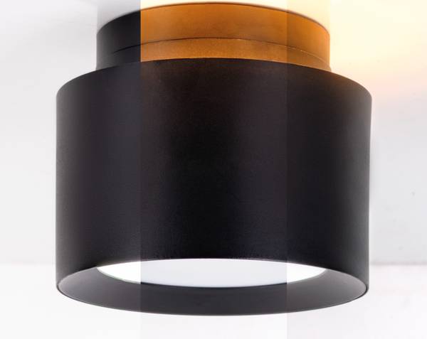 LED-Deckenleuchte Trimes - ABS - 1-flammig - Schwarz - Durchmesser: 14 cm
