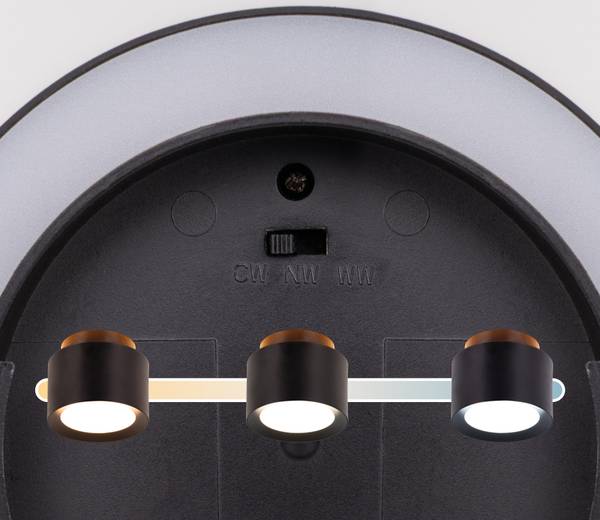 LED-Deckenleuchte Trimes - ABS - 1-flammig - Schwarz - Durchmesser: 14 cm