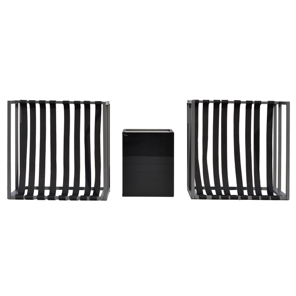 Loungegruppe Moda 3-teilig - Stahl / Webstoff - Grau