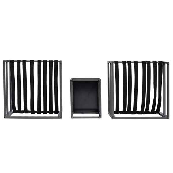 Loungegruppe Moda 3-teilig - Stahl / Webstoff - Grau