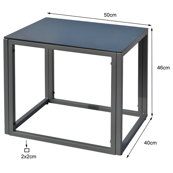 Loungegruppe Moda 3-teilig - Stahl / Webstoff - Grau