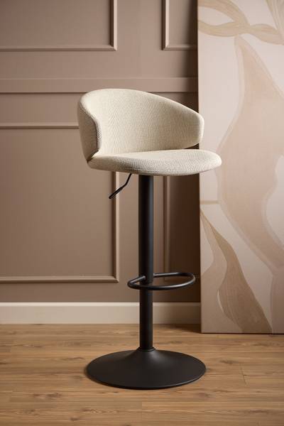 Barhocker Bacavi 2er-Set - Beige - Flachgewebe - Stahl - 46 x 107 x 38 cm
