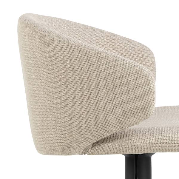 Barhocker Bacavi 2er-Set - Beige - Flachgewebe - Stahl - 46 x 107 x 38 cm