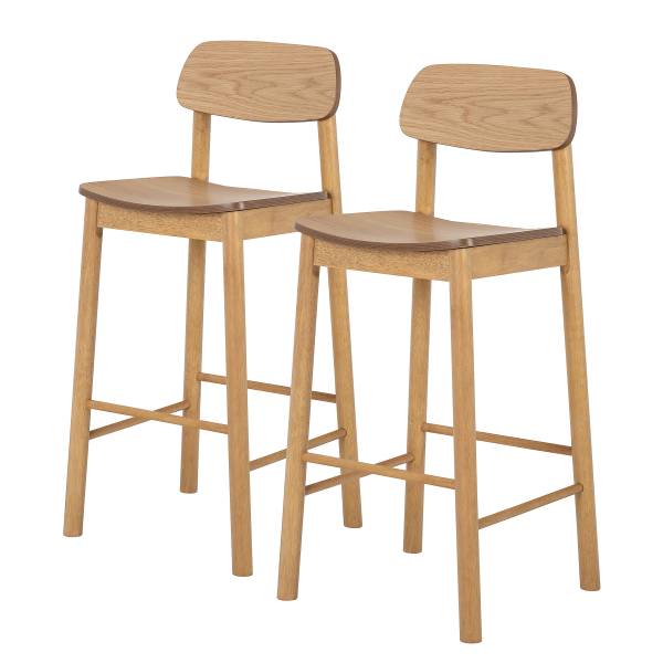 Barstuhl Anggai 2er-Set - Holz - Massivholz - 44 x 105 x 47 cm