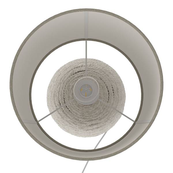 Tischleuchte Celio - Rattan / Leinen - 1-flammig