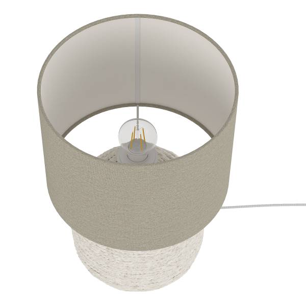 Tischleuchte Celio - Rattan / Leinen - 1-flammig