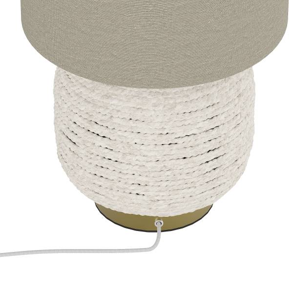 Tischleuchte Celio - Rattan / Leinen - 1-flammig