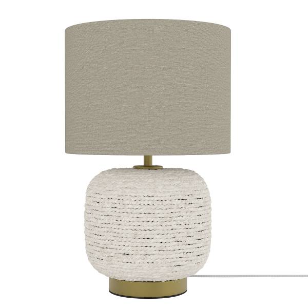 Tischleuchte Celio - Rattan / Leinen - 1-flammig