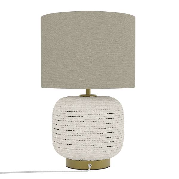 Tischleuchte Celio - Rattan / Leinen - 1-flammig