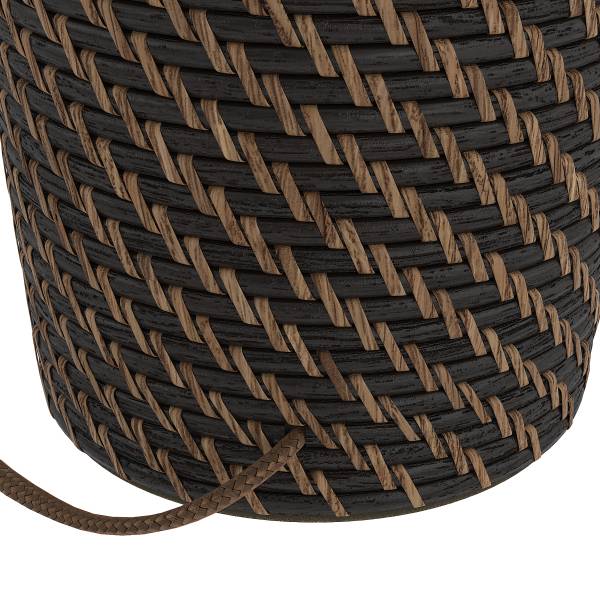 Tischleuchte Brillo - Rattan / Leinen - 1-flammig