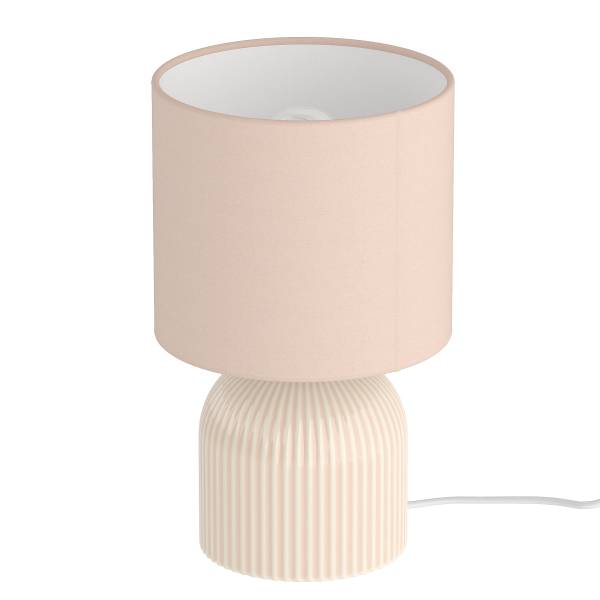 Tischleuchte Uvaro - Frottee / Keramik - 1-flammig - Rosa