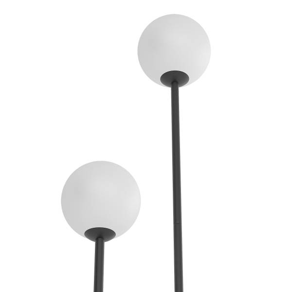 Stehleuchte Orion - Rauchglas / Eisen - 2-flammig - Schwarz