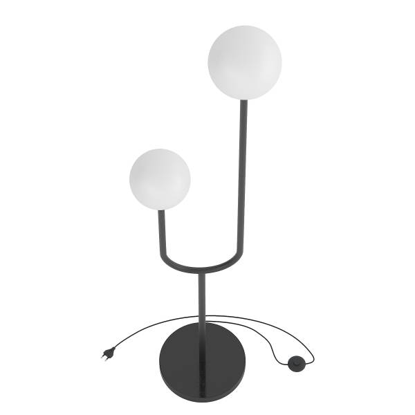 Stehleuchte Orion - Rauchglas / Eisen - 2-flammig - Schwarz