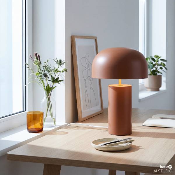 Tischleuchte Ylum - Eisen - 1-flammig - Orange