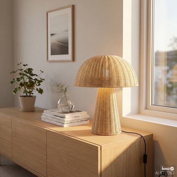 Tischleuchte Molto - Rattan - 1-flammig