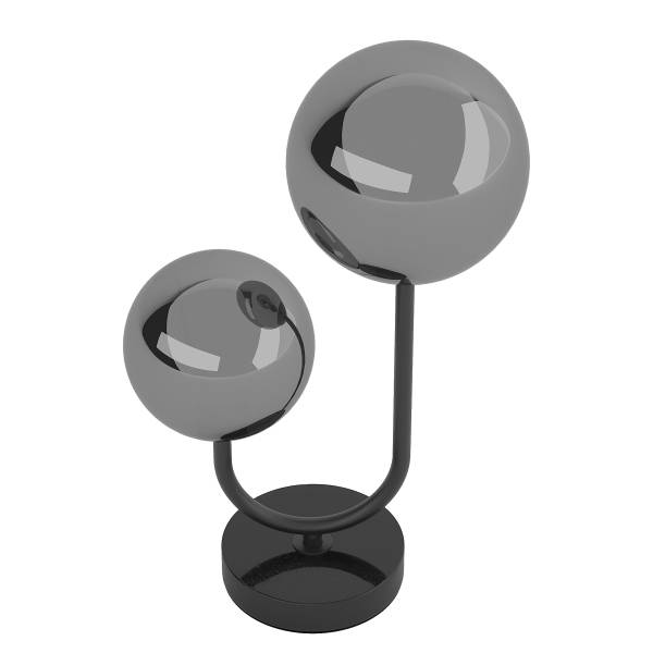 Tischleuchte Orion - Rauchglas / Eisen - 2-flammig - Schwarz