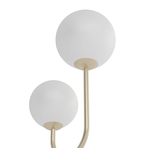 Tischleuchte Orion - Opalglas / Eisen - 2-flammig - Messing