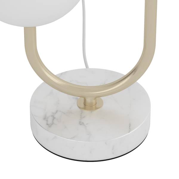Tischleuchte Orion - Opalglas / Eisen - 2-flammig - Messing