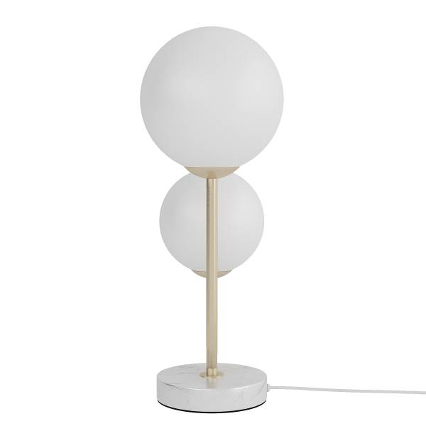 Tischleuchte Orion - Opalglas / Eisen - 2-flammig - Messing