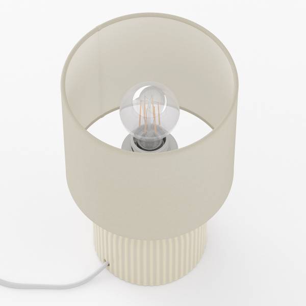 Tischleuchte Uvaro - Frottee / Keramik - 1-flammig - Beige