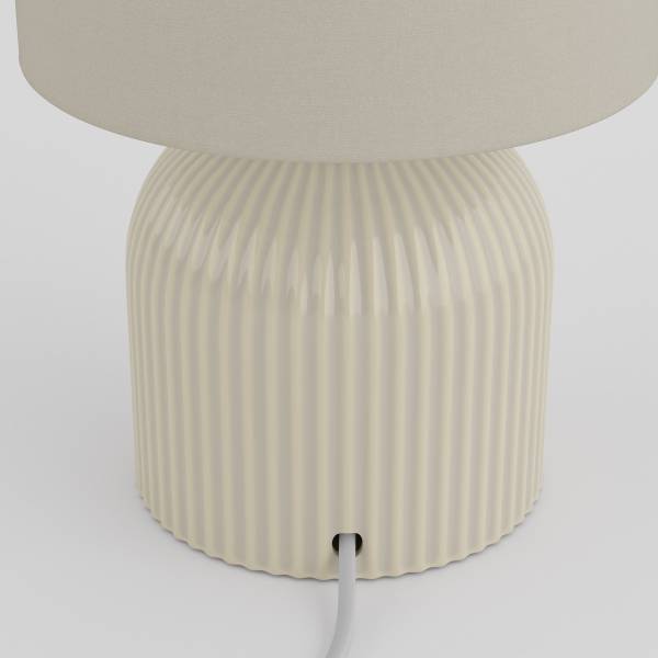 Tischleuchte Uvaro - Frottee / Keramik - 1-flammig - Beige