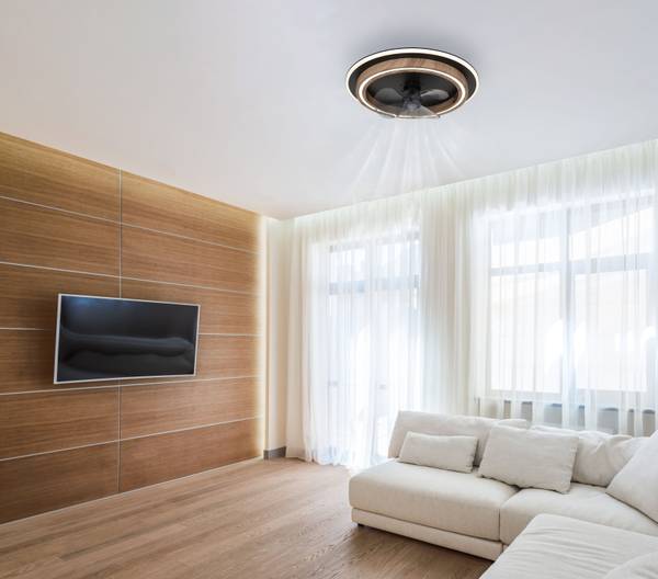 LED-Deckenventilator Bozan - Acrylglas / Eisen - 1-flammig