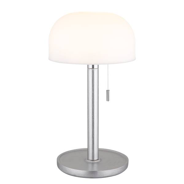 LED-Tischleuchte Norman - Acrylglas / Bambus massiv - 1-flammig - Silber