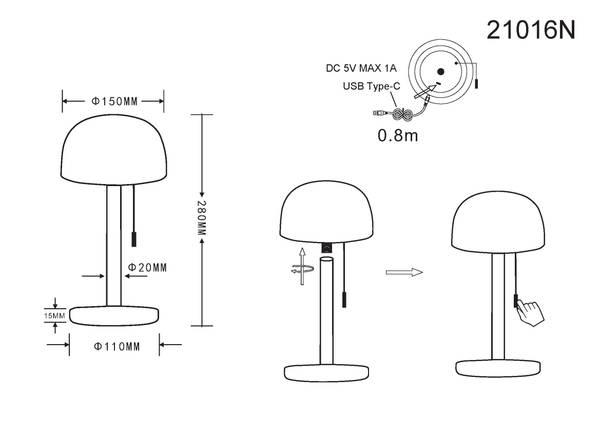 LED-Tischleuchte Norman - Acrylglas / Bambus massiv - 1-flammig - Silber