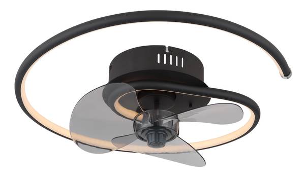 LED-Deckenventilator Koren - Acrylglas / Eisen - 1-flammig