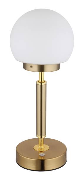 LED-Tischleuchte Haku Typ A - Opalglas / Eisen - 1-flammig - Messing / Weiß