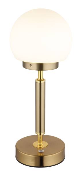 LED-Tischleuchte Haku Typ A - Opalglas / Eisen - 1-flammig - Messing / Weiß
