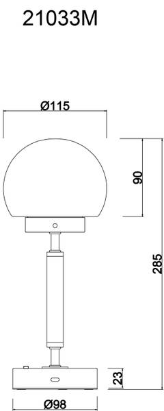 LED-Tischleuchte Haku Typ A - Opalglas / Eisen - 1-flammig - Messing / Weiß