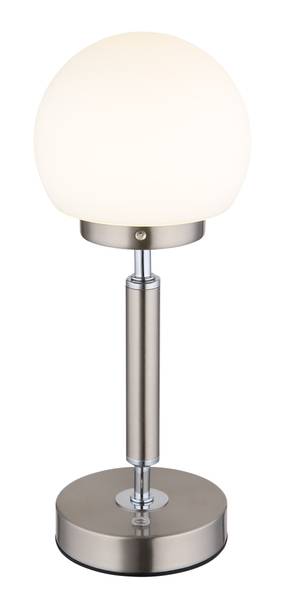 LED-Tischleuchte Haku Typ A - Opalglas / Eisen - 1-flammig - Silver White